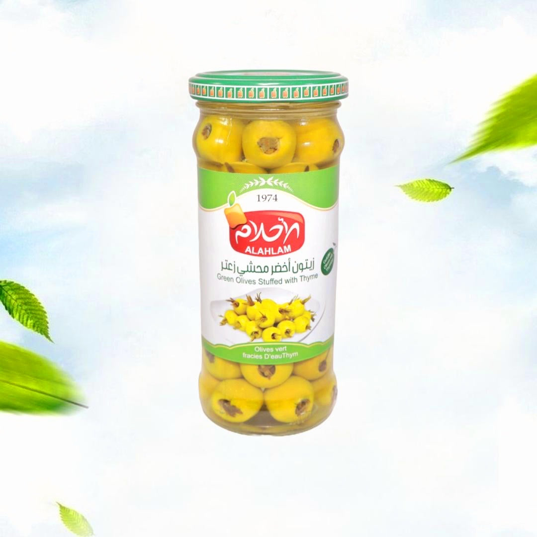 Green Olives with Tyhme 325g (زعتر)