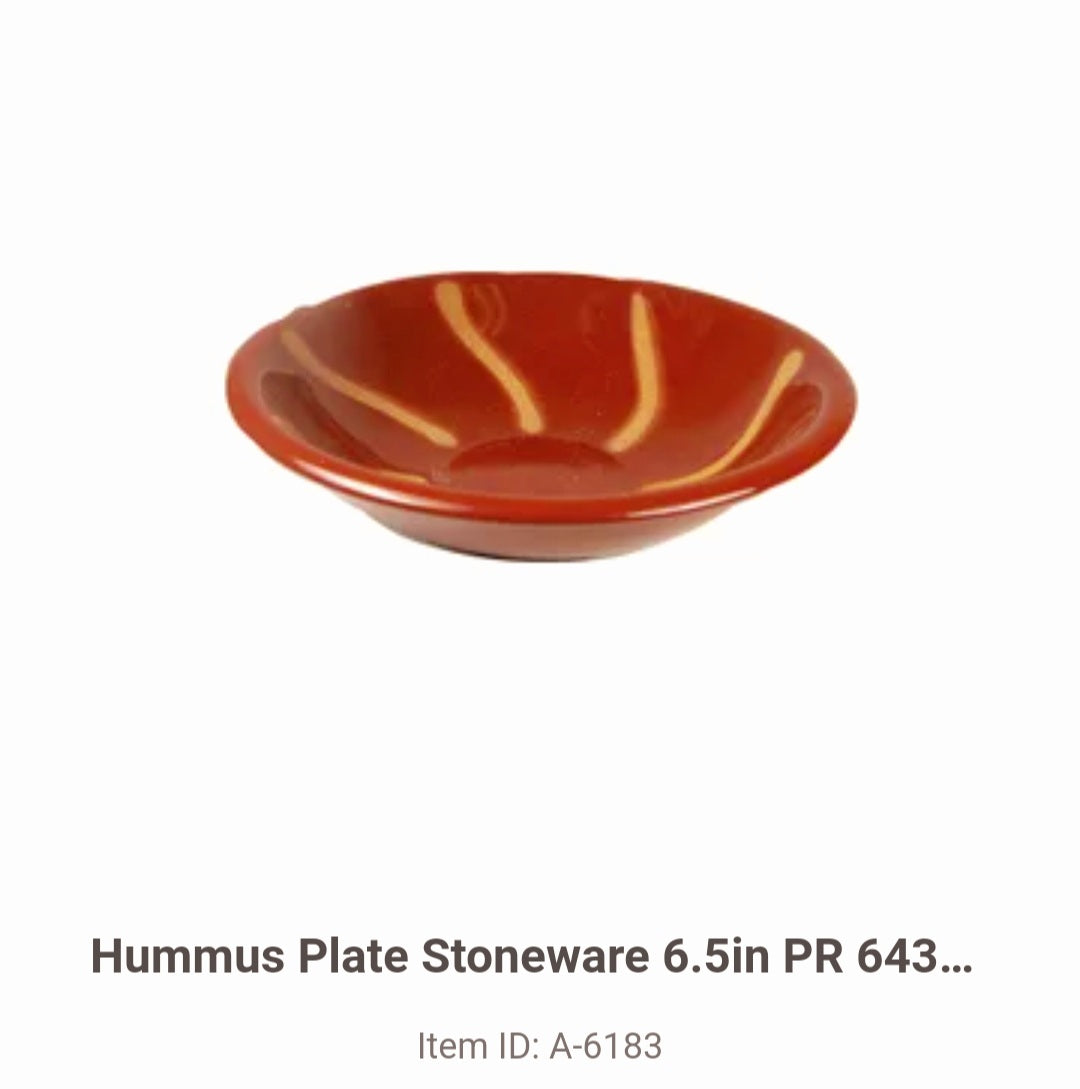 Hummus Plate Stoneware 6.5in PR 643700780584
A-6183