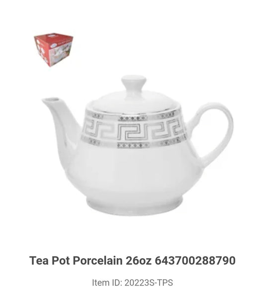 Tea Pot Porcelain 26oz 643700288790
20223S-TPS