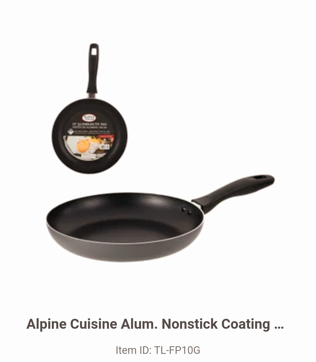 Alpine Cuisine Alum. Nonstick Coating Fry Pan Gray 10in 2MM 643700388742
TL-FP10G