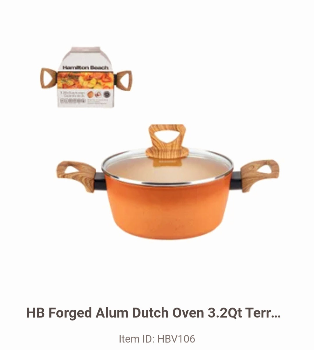 HB Forged Alum Dutch Oven 3.2Qt Terracotta Nonstick Coating 643700324290
HBV106…